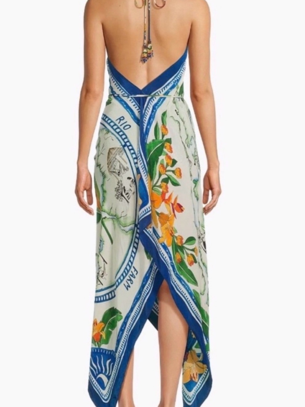 FARM Rio Blue Tropical Wrap Midi Dress - Picture 5 of 5